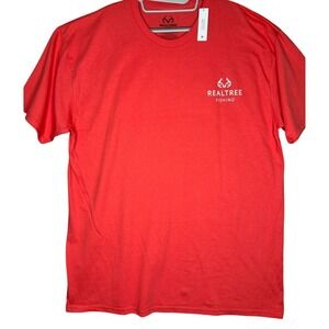 NWT Realtree Fishing Mens Graphic T-Shirt Red Cotton Short Sleeve 2XL